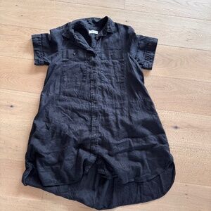 Everlane Daytripper Midi Linen Shirt Dress, Black, Size Medium